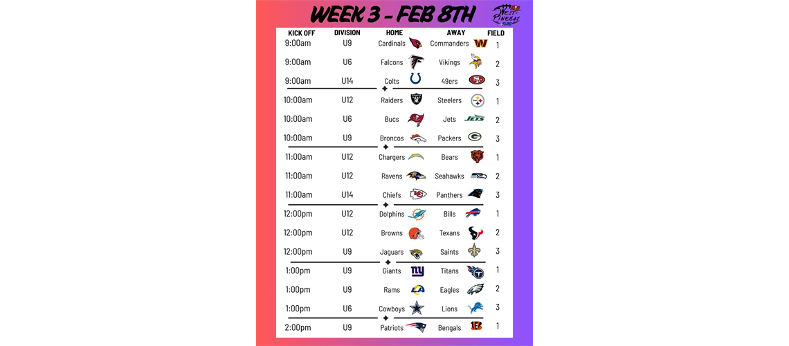 Winter Week 1 Schedule