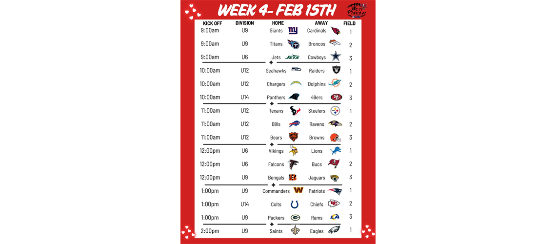 Winter Week 4 Schedule